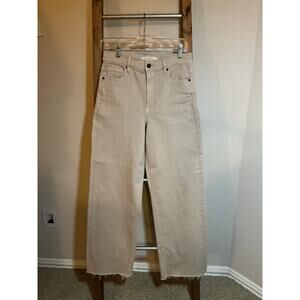 Hidden Wide Leg Cropped Raw Hem Size 27